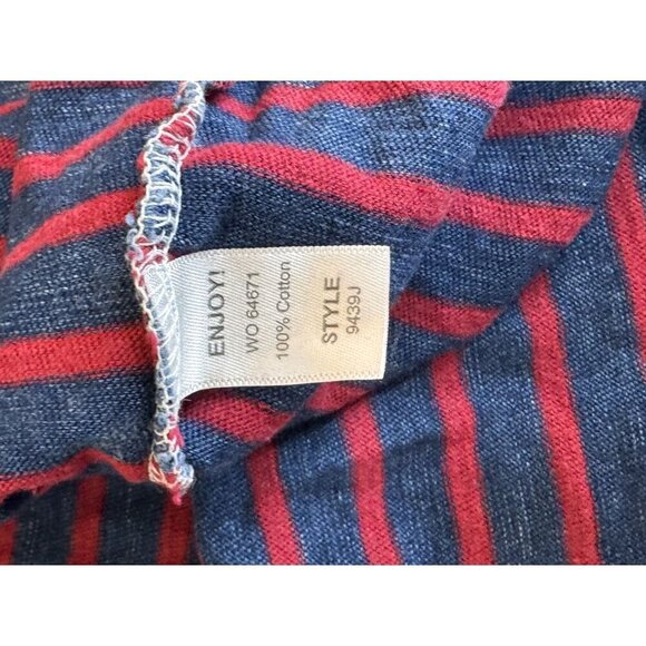 Michael Stars Navy w/ Red Stripes Faded Boxy L/S Top OS GUC Soft, Cozy, Classic - Picture 11 of 11